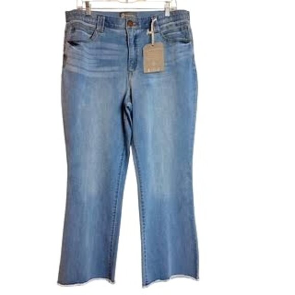 Democracy Ab Technology High Rise Cropped Flare Jeans Lgt Wash, Women's Size 16 - Picture 1 of 10